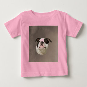 Bulldog Aquarellmalerei Baby T-shirt