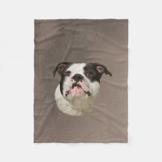 Bulldog Aquarellmalerei Fleecedecke (Vorderseite)