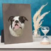 Bulldog Aquarellmalerei Fotoplatte (Seite)