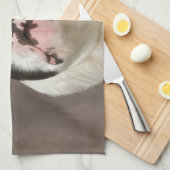 Bulldog Aquarellmalerei Geschirrtuch (Viertel Falte)