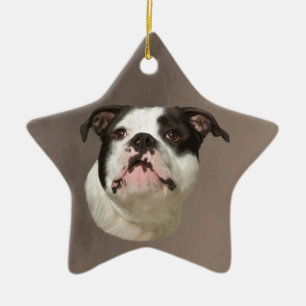 Bulldog Aquarellmalerei Keramikornament