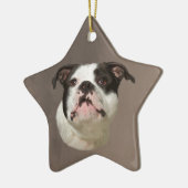 Bulldog Aquarellmalerei Keramikornament (Links)