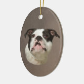 Bulldog Aquarellmalerei Keramikornament (Links)