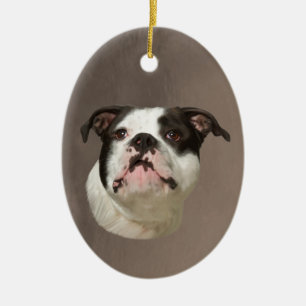 Bulldog Aquarellmalerei Keramikornament