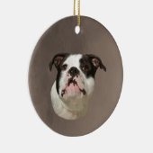 Bulldog Aquarellmalerei Keramikornament (Rechts)