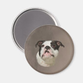 Bulldog Aquarellmalerei Magnet (Vorderseite/Rückseite)