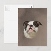 Bulldog Aquarellmalerei Postkarte (Vorne/Hinten)