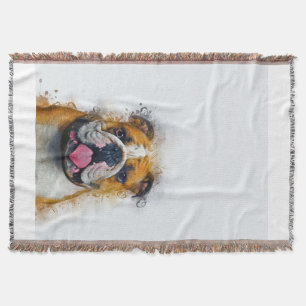 Bulldog Art English Bulldog Lover Gift Idee Decke