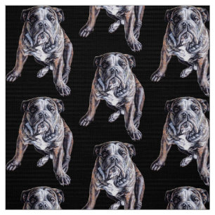 Bulldog Art Fabric Fabric Dog Art Pattern Stoff