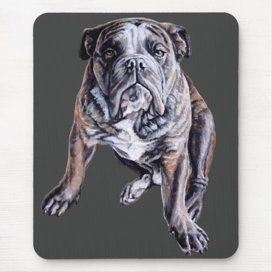 Bulldog Art Mousepad English Bulldog Custom Gips (Vorne)