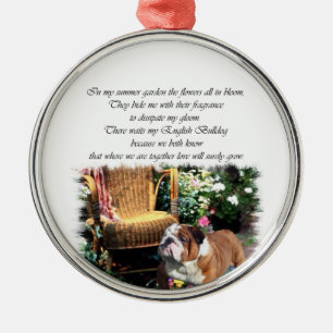 Bulldog Art Sommergarten Silbernes Ornament