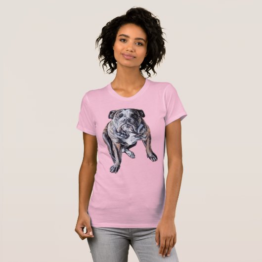 Bulldog Art T - Shirt English Bulldog Shirt Women' (Vorne ganz)