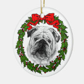 Bulldog Art von Glenda S. Harlan Keramik Ornament (Links)