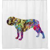 Bulldog Art Watercolor Portrait Duschvorhang (Vorderseite)