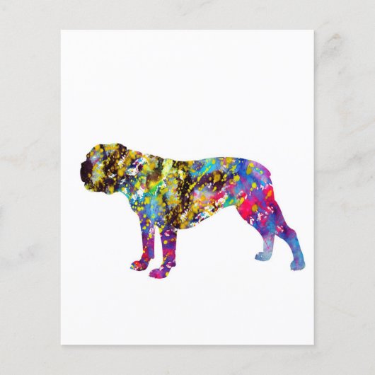 Bulldog Art Watercolor Portrait Flyer (Vorne)