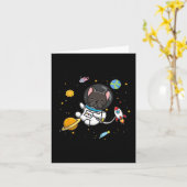 Bulldog Astronaut Karte (Gelbe Blume)