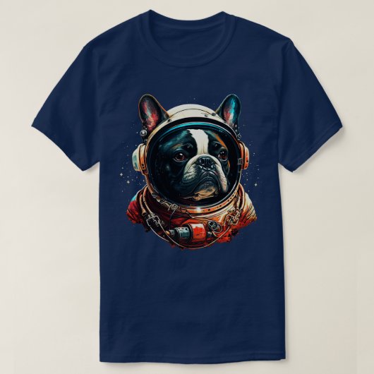 Bulldog Astronaut T-Shirt (Design vorne)