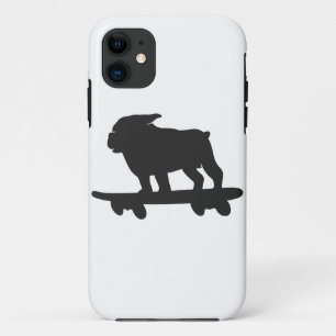 Bulldog auf einem Skateboard - Farbe für Hintergr Case-Mate iPhone Hülle