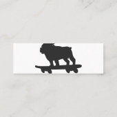 Bulldog auf einem Skateboard - Farbe für Hintergru Mini Visitenkarte (Rückseite)