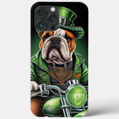 Bulldog Autofahrrad St. Patrick's Day Case-Mate iPhone Hülle (Rückseite)