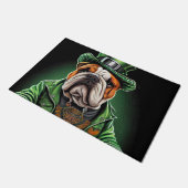 Bulldog Autofahrrad St. Patrick's Day Fußmatte (Schrägansicht)