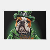 Bulldog Autofahrrad St. Patrick's Day Fußmatte (Vorderseite)