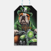 Bulldog Autofahrrad St. Patrick's Day Geschenkanhänger (Vorderseite)