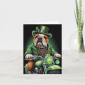 Bulldog Autofahrrad St. Patrick's Day Karte (Vorderseite)