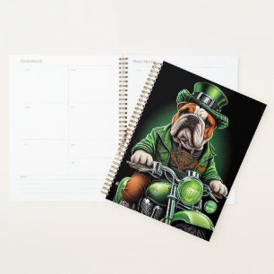 Bulldog Autofahrrad St. Patrick's Day Planer