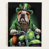 Bulldog Autofahrrad St. Patrick's Day Planer (Vorderseite)