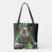 Bulldog Autofahrrad St. Patrick's Day Tasche (Rückseite)