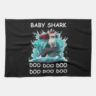Bulldog   Baby Shark Doo Doo Doo Geschirrtuch