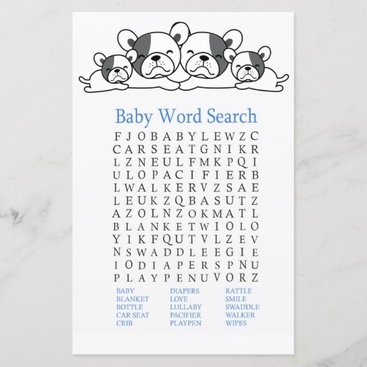 Bulldog Baby Shooter Word Search Game (Vorderseite)
