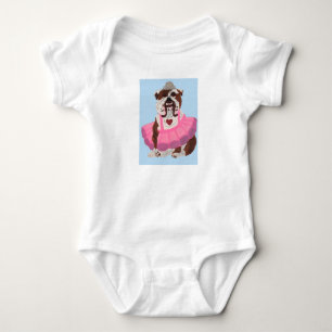 Bulldog Ballerina Baby Strampler