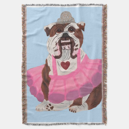 Bulldog Ballerina Decke (Vorderseite Vertikal)