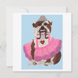 Bulldog Ballerina Feiertagskarte