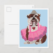 Bulldog Ballerina Feiertagspostkarte (Vorne/Hinten)