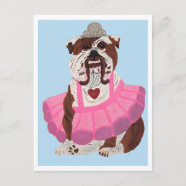 Bulldog Ballerina Feiertagspostkarte
