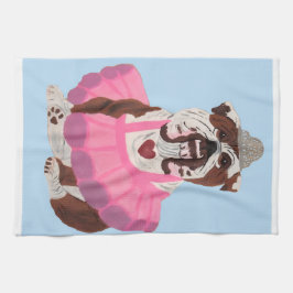 Bulldog Ballerina Geschirrtuch
