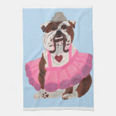 Bulldog Ballerina Geschirrtuch (Vertikal)