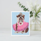 Bulldog Ballerina Postkarte (Stehend Vorderseite)