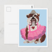 Bulldog Ballerina Postkarte (Vorne/Hinten)