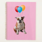 Bulldog Balloons Gerne zum Geburtstag pink Planer (Vorderseite)