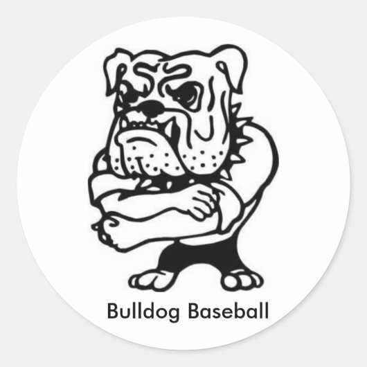 Bulldog-Baseball-Aufkleber Runder Aufkleber (Vorderseite)