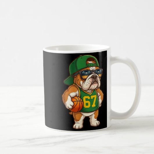 Bulldog Basketball 67 Gen Alpha Slang Srts Dog Boy Kaffeetasse (Rechts)