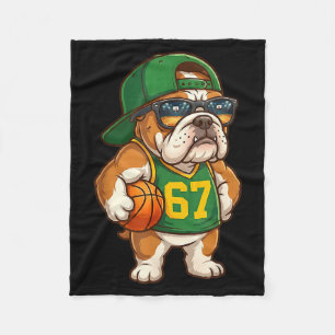 Bulldog Basketball 67 Gen Alpha Slang Srts Hund Ju Fleecedecke