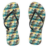 Bulldog Beach Surfgrafik Badesandalen (Fußbett)