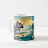Bulldog Beach Surfgrafik Kaffeetasse (Vorderseite Links)