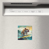 Bulldog Beach Surfgrafik Magnet (In Situ (Geschirrspüler))