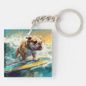 Bulldog Beach Surfgrafik Schlüsselanhänger (Rückseite)